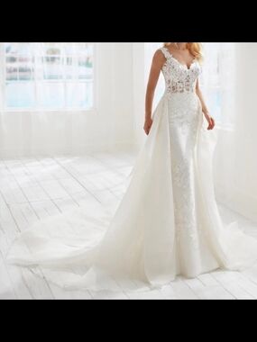 Randy Fenoli Belinda Ivory Lace Bridal Dress Size 12 Nwot